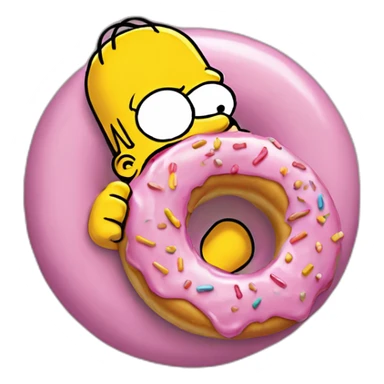 Homer simpson qui mange un donut sticker