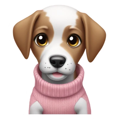 Black and white puppy in pink sweater sticker