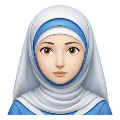 woman with white hijab wearing blue outfit, looking straight ahead, surrounded by code snippets, algorithms, data structures, programming languages, command terminals, software architecture diagrams, computer science formulas, and futuristic tech interfaces sticker