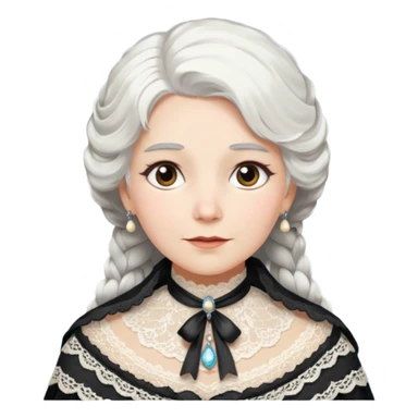 victorian lady face with white hair sticker