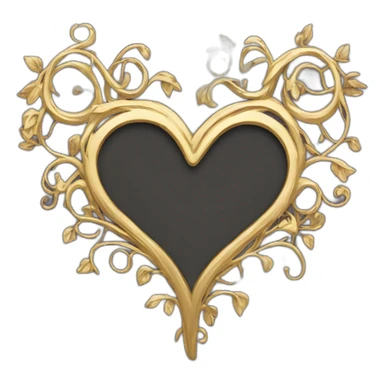 gold vine heart border goth style sticker