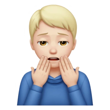 Sobbing face with hands on neck sticker