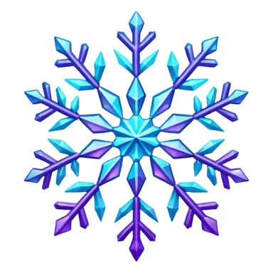 cyan and purple snowflake glitter sticker