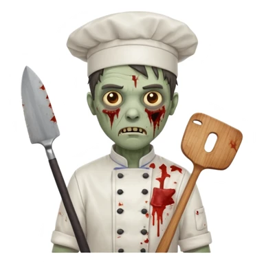 black zombi man chef sticker