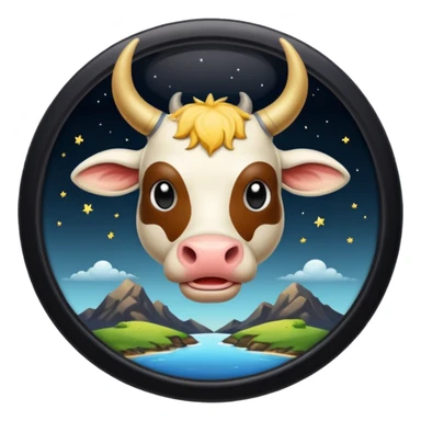 İnek kafalı ayakları olan satürn sticker