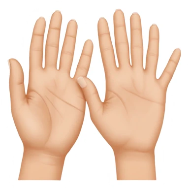 Deux mains côte à côte : la gauche lève l’index et le majeur, la droite l’annulaire et l’auriculaire. Les autres doigts sont repliés, pouces vers l’extérieur. sticker