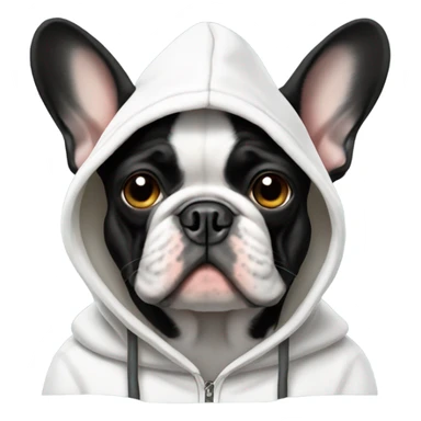 French bulldog wearing hoodie sticker