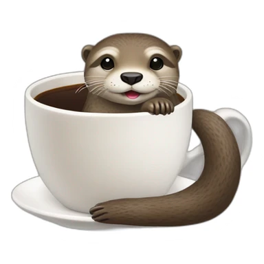 Loutre avec tasse de café sticker