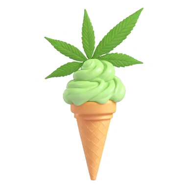 gelato with cannabis leaf sticker
