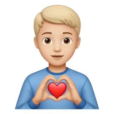 Un garçon beau qui fait un cœur sticker