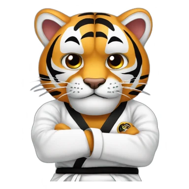 Tiger with evil face   jiu jitsu with his arms crossed sticker