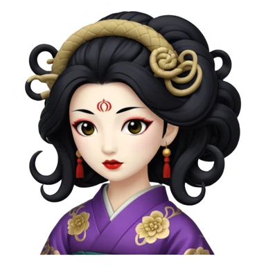 geisha with medusa head  sticker