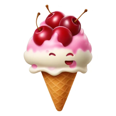 Cherry ice cream rizzing sticker