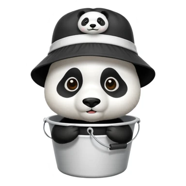 panda with bucket hat sticker
