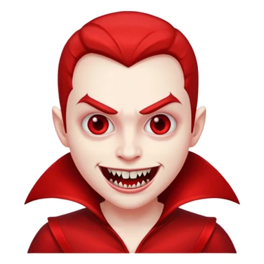 red vampire with gfangs and with red outfit sticker