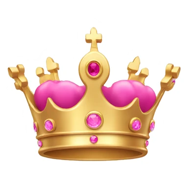 Gold crown with pink jewel sticker
