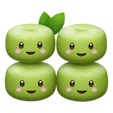 matcha flavored mochi cute face sticker