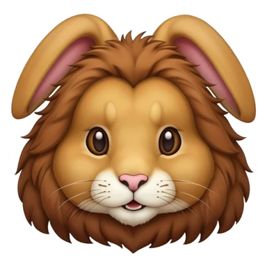 Lion head rabbit brown sticker