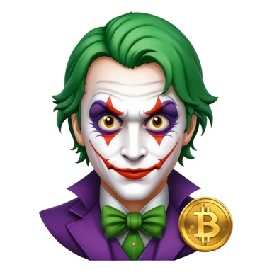Bitcoin joker with face joker  sticker