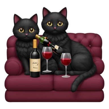 black cats On A Couch With Wine sticker