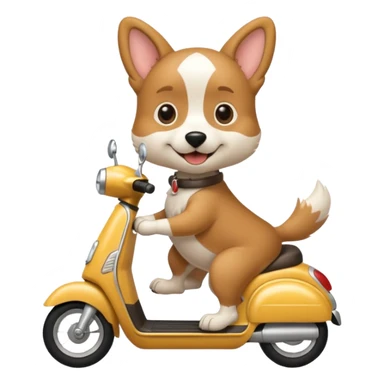 Dog on a scooter sticker