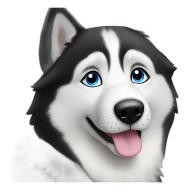 black and white husky with blue eyes sticker
