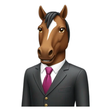 Business man with horse head sticker