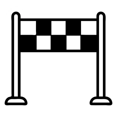 outlined icon of a finish line banner, minimal, for module completion sticker