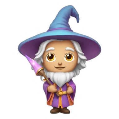 wizard with wand in peachy colors sticker