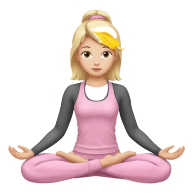 Yoga Blonde Girl With Light Pink Clothes sticker