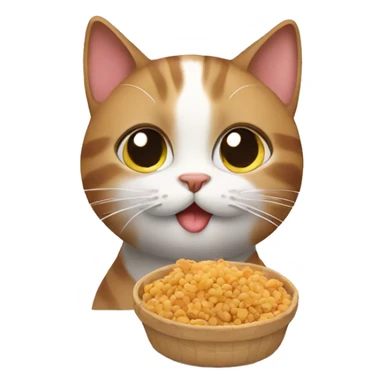 cat with food sticker