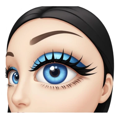 Ojo de color azul con pestañas y eyeliner sticker