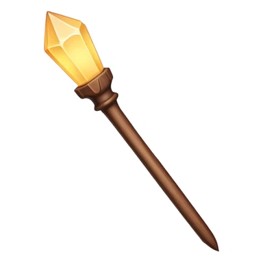 Wooden wand with an illuminated tip sticker