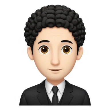 jewish man with a black kippah, black hair, large nose, wearing a black suit with a white shirt, and has curls/peyot hairstyle sticker