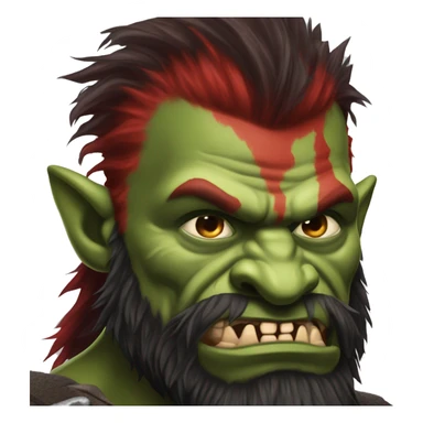 Berserker orc with red beard & red mohican sticker