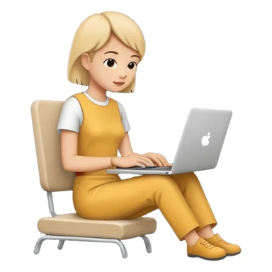 Minimalistic flat vector icon, iOS style, thin black contour on white background. Person silhouette sitting with a laptop, code brackets <> on the screen. Clean, no te sticker