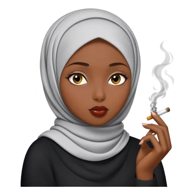 Black Girl smoking in hijab  sticker