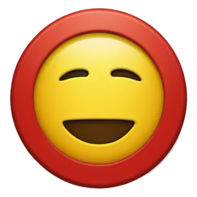 a black and red rectangle with a medium-sized yellow circle in the middle sticker