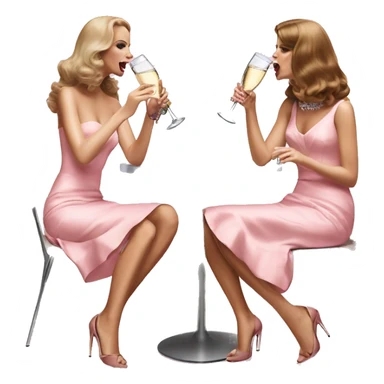 Lana del Rey & Taylor Swift drinking champagne pink dress sticker