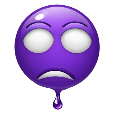 one sad emoji with a single drop coming from its eye and the emoji is purple  sticker