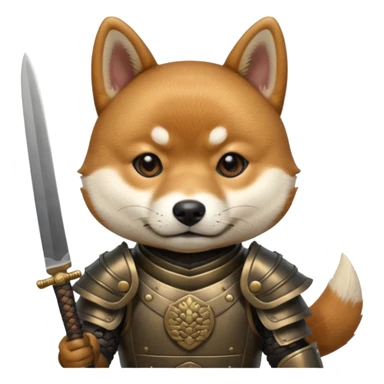 dog japan ancient samurai with small knife sticker