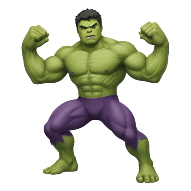 Hulk muscular green superhero in a dynamic pose sticker