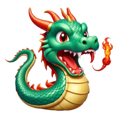 Cinematic Cute Yawning Chinese Serpent Dragon Portrait Emoji, Head gently inclined with a dramatic, wide-open yawn, revealing an elegantly elongated body with softly glowing jade and vermilion scales, enriched by subtle, ethereal cloud and ripple motifs; rendered with authentic detail and delicate natural light, high shine, relaxed yet wise, styled with a dash of ancient mystique, soft glowing outline, capturing the essence of a drowsy but venerable celestial dragon ready to drift into a serene, timeless slumber! sticker