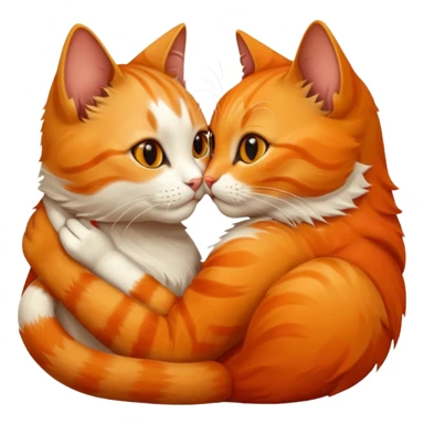 cat kisses cat autumn  sticker