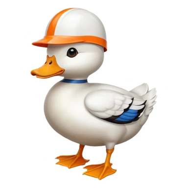 standing duck with racing helmet  sticker