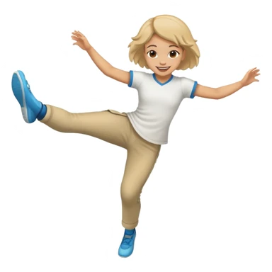 Light skin girl kicking feet in air sticker