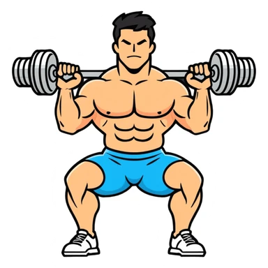 body builder lifting dumbbells sticker
