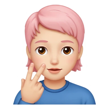 blushing with fingers sticker