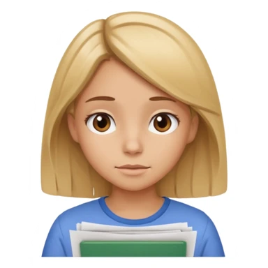 Blonde girl exam papers Brown Jaír sticker