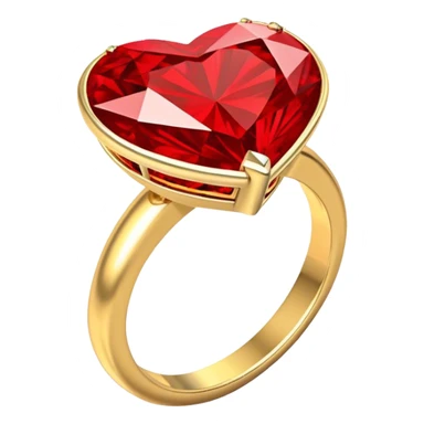 Red Diamond heart gold ring sticker